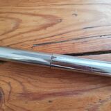 Side table chrome metal and smoked glass