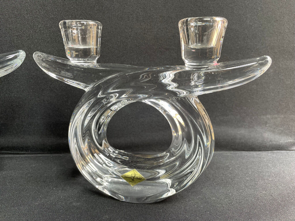 Vannes le Châtel - Candle holders with 2 lights (2) - Cristal