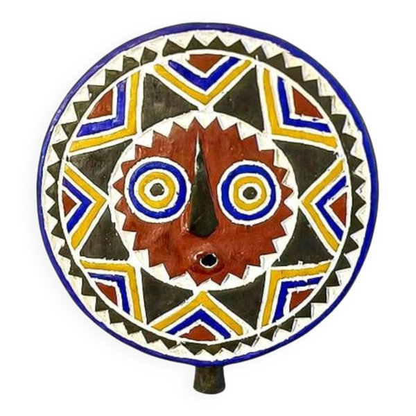Masque tribal polychrome Ø40cm — Magma Quadra — Beyit