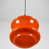 Suspension en verre orange du milieu du siècle