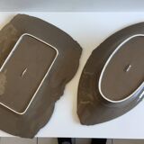 Tableware Service Table Design Meat or Vegetable Frosted Brown Porcelain