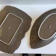 Tableware Service Table Design Meat or Vegetable Frosted Brown Porcelain