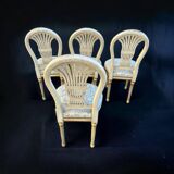 Suite Of Four Louis XVI Style Hot Air Balloon Chairs - Lacquered And Gilded Wood