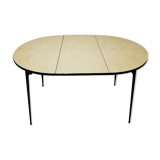 Wood-colored formica dining table