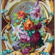 Tableau HSP "étude de fleurs - roses" Projet d'architecture Art Nouveau + c