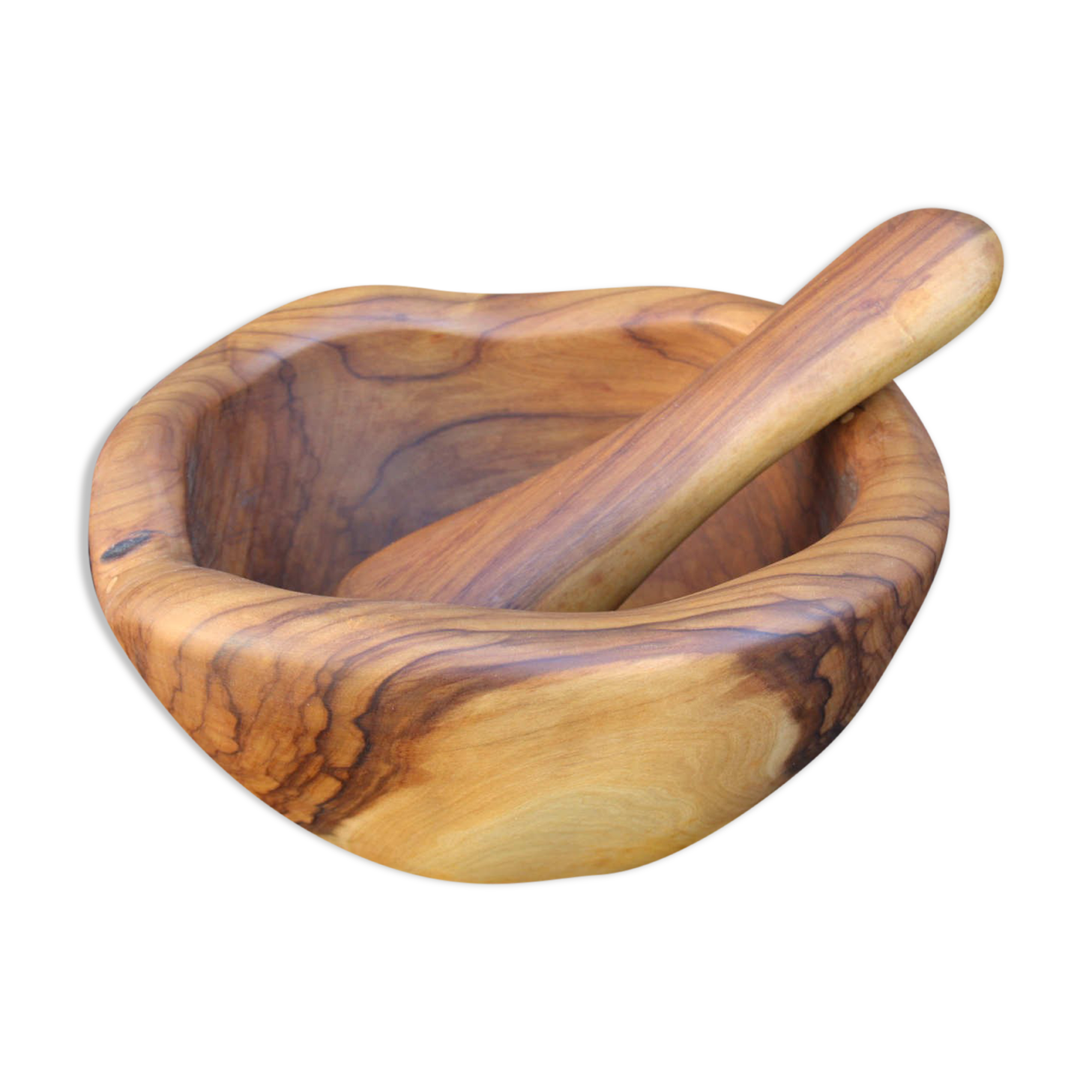 Rustic olive wood mortar