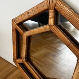 Vintage rattan mirror