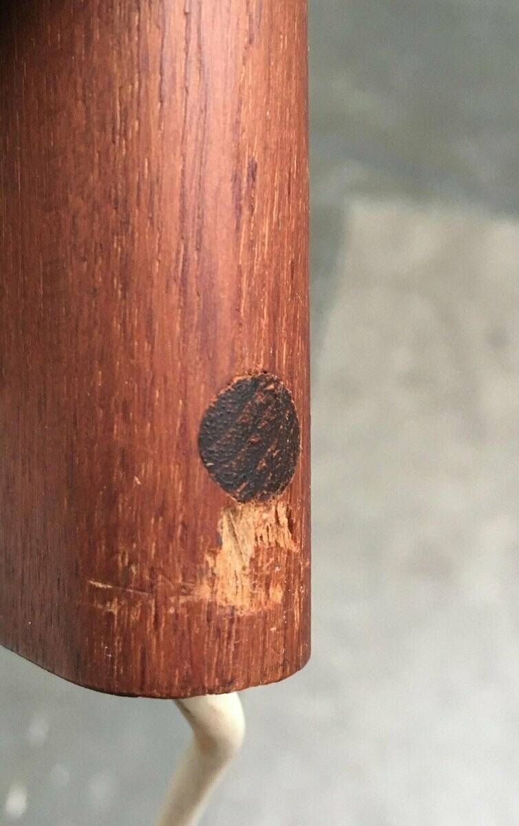 Mid-century pivoting wall lamp with a swing arm, Cocoon, made of teak wood, 1960s.