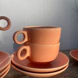 6 tasses en céramique maison Pagnossin Italie 