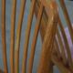 Set of four dining chairs from the 1970s with fabric seat and wooden frame
