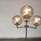 Chrome and glass floor lamp in mid-century German space style by Hustadt Leuchten, 1960s.