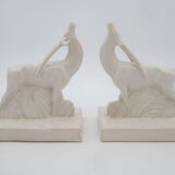 Greenhouse books ceramic cracked Antilopes signed Henri Delcourt art deco