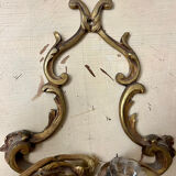 Applique deux feux en bronze style Louis XV à pampilles ancienne