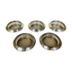 5 silver metal coasters Frank Whiting & Co
