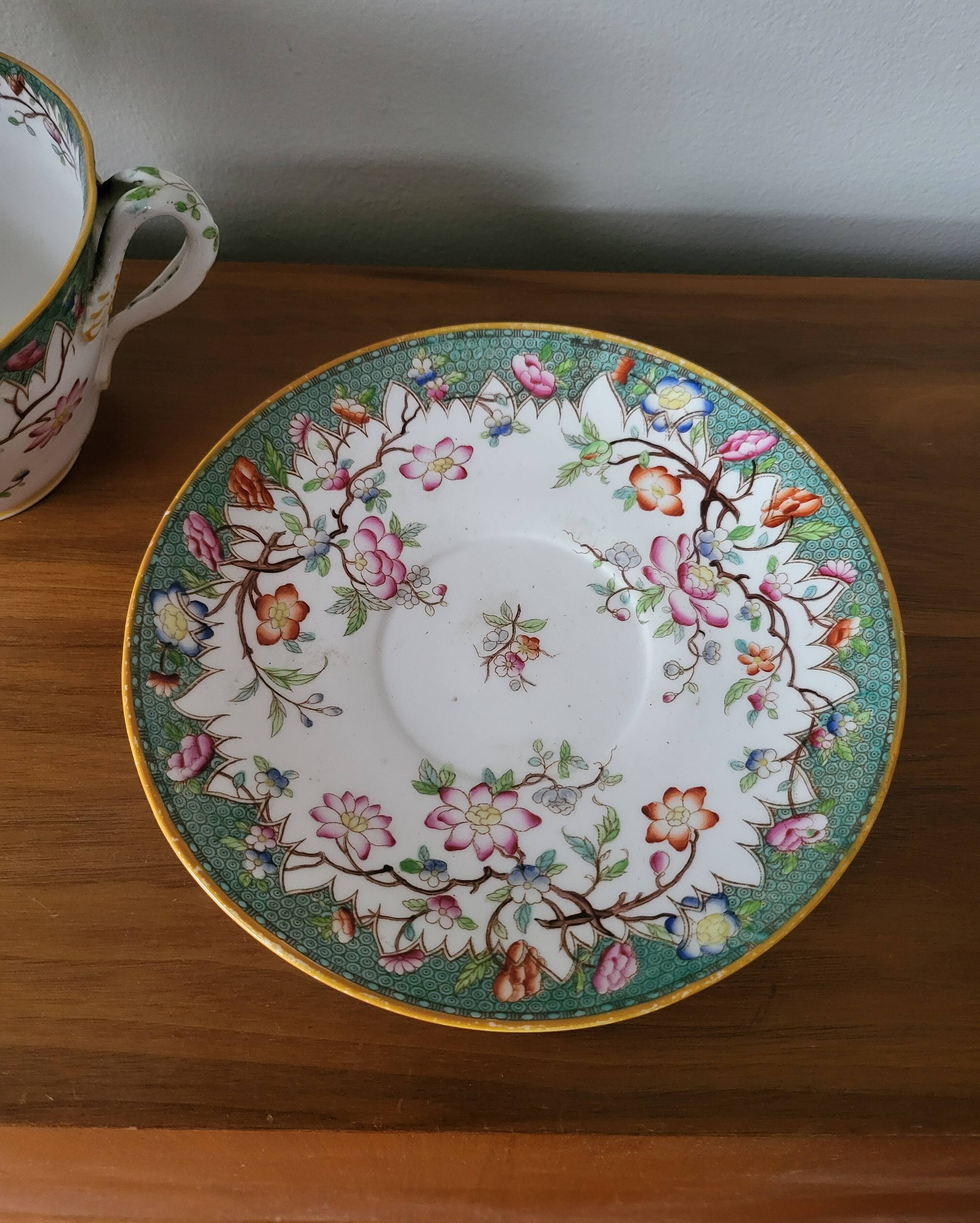 Large Tea or Chocolate Cup in Porcelain VPF Minton Decor