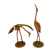 Couple de hérons en laiton