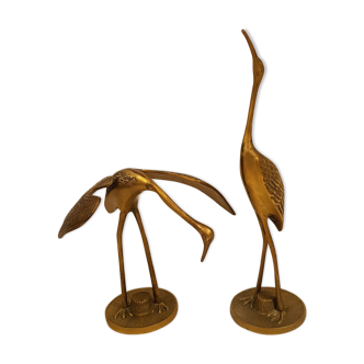 Couple of herons in brass