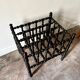 Napoleon III magazine rack in black turned wood