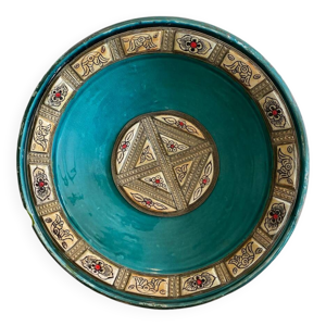 Grand plat marocain turquoise