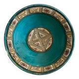 Large turquoise Moroccan dish