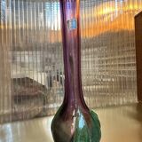 Soliflore cristallerie de La Rochère, violet rose et vert