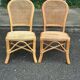 2 rattan and caned chairs in colonial bistro style from the 1990s.