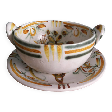 Lunch bowl and saucer Keraluc Quimper signed