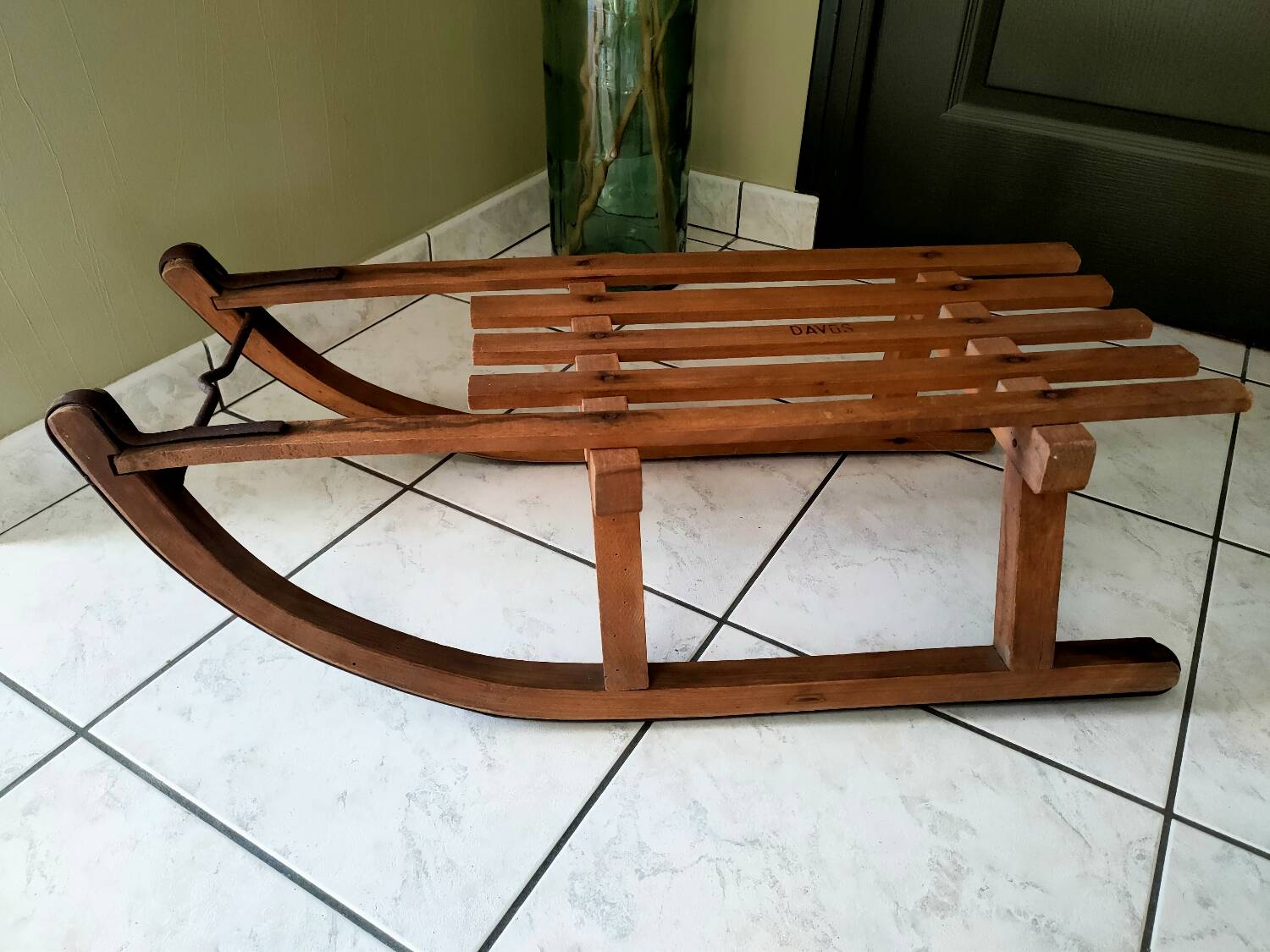 Old Davos wooden sled