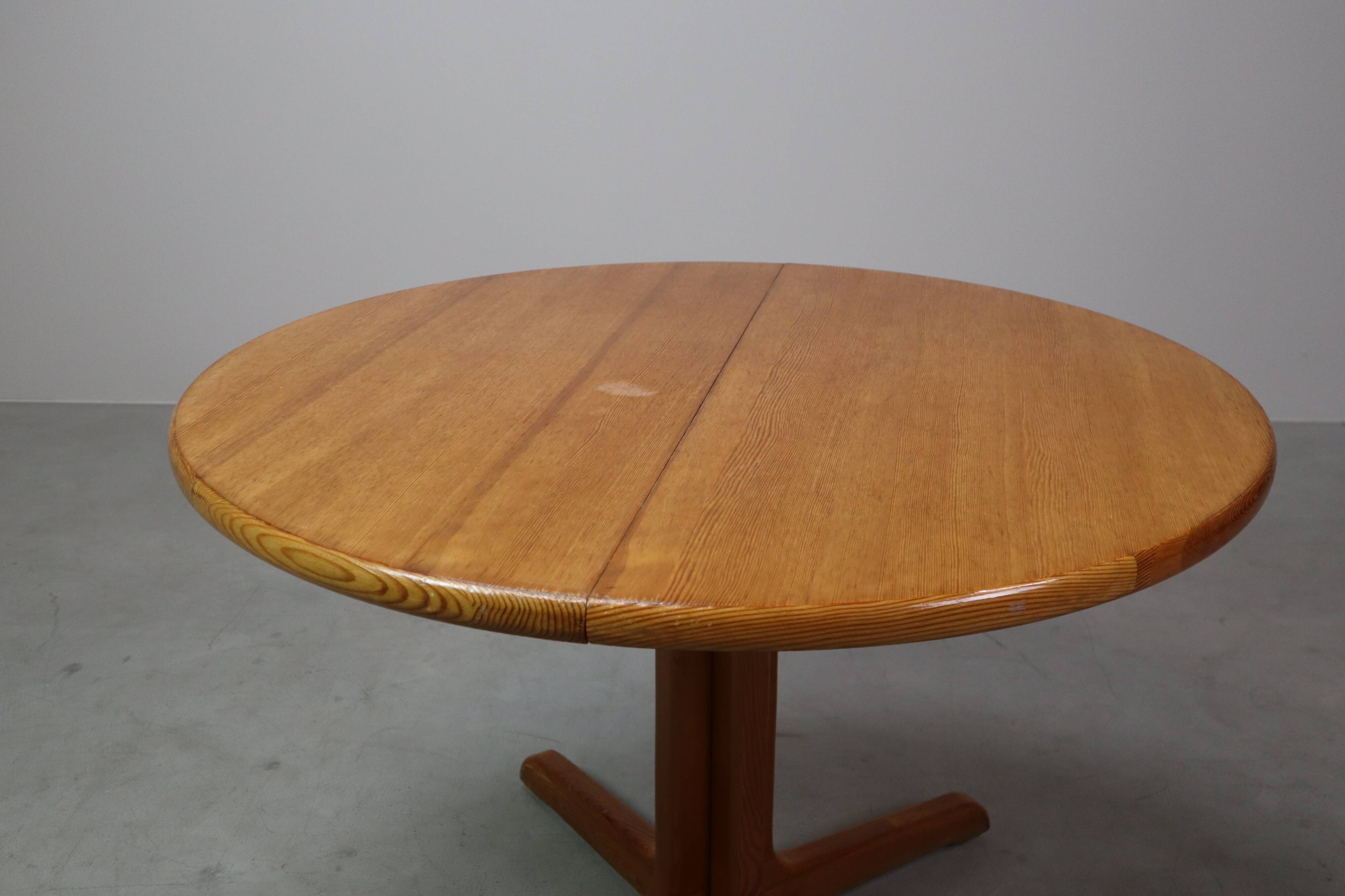 Scandinavian solid pine extendable dining table