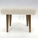 Mid-century Stool in Sheep Skin Fabric, 1970's
