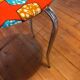 Vintage stool, new wax fabric
