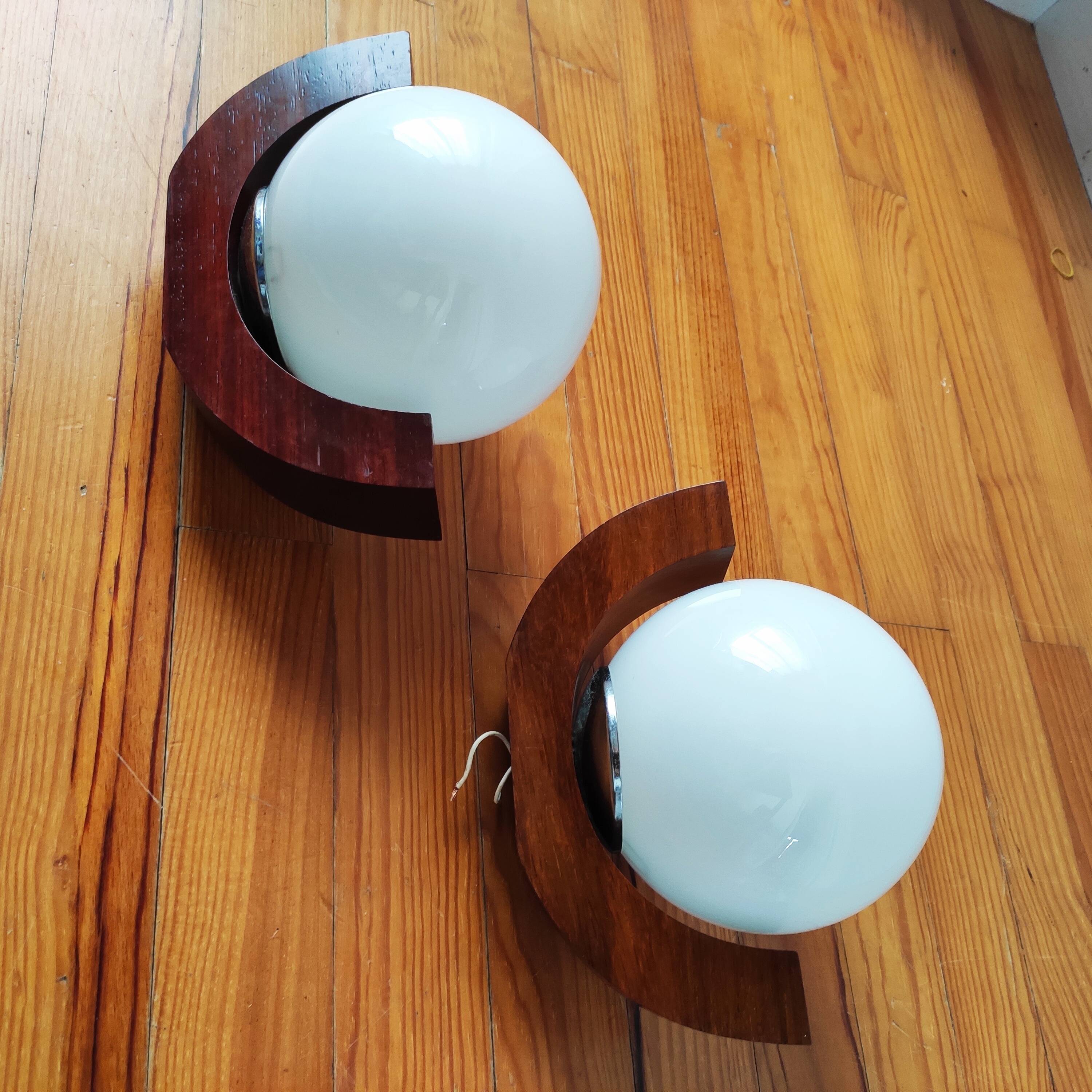 Pair of Scandinavian wall lights
