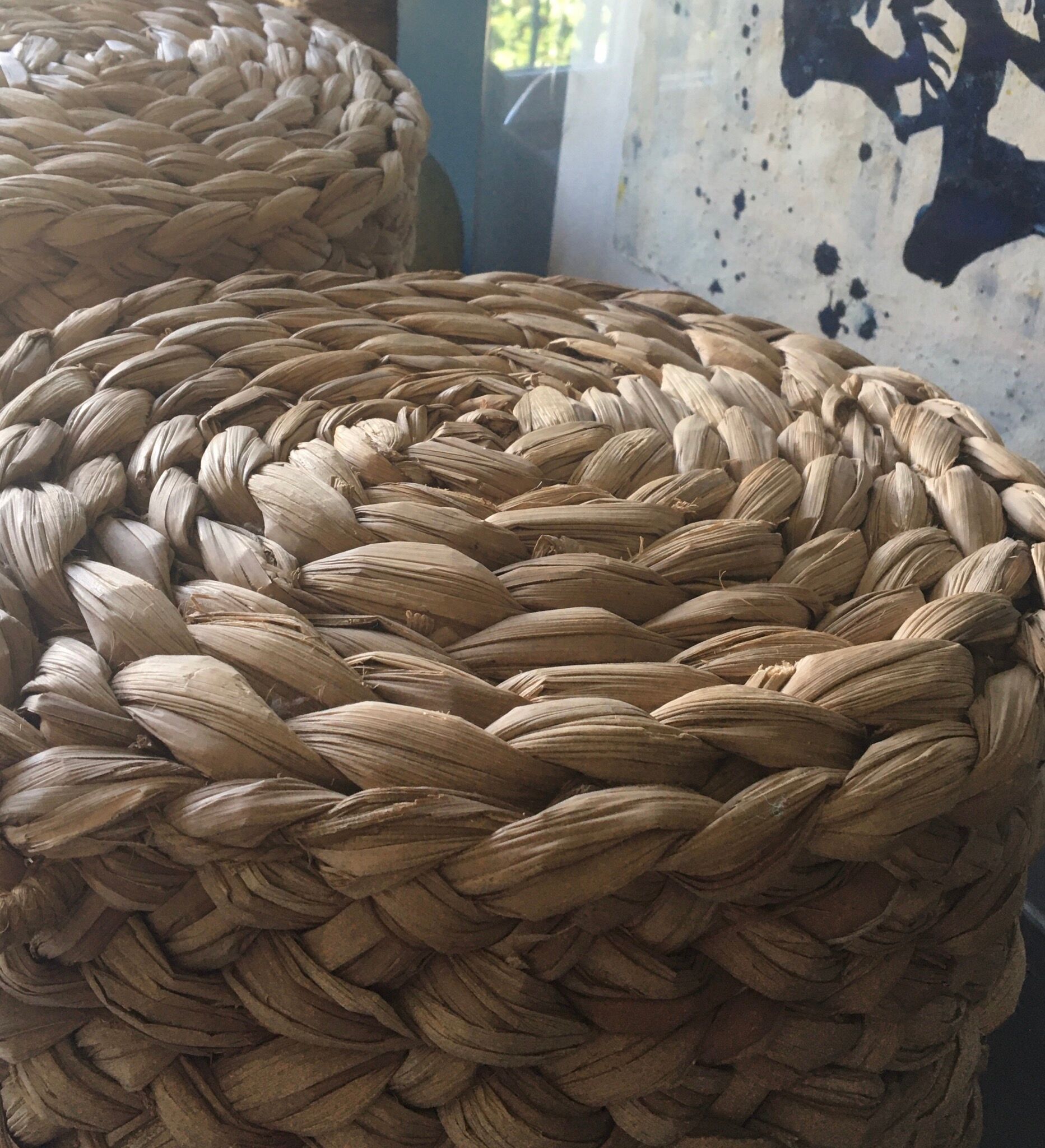 Braided sea rush footrests 70