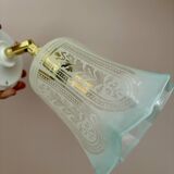 Vintage tulip wall lamp in white and blue frosted glass