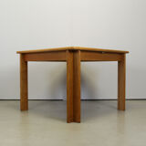 Table à manger extensible en chêne carré, Italie années 1970
