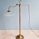 Brass and grooved glass floor lamp in Art Deco style