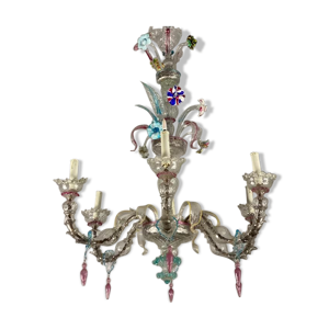 Lustre rezzonico en verre coloré