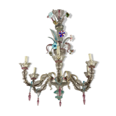 Rezzonico Lustre In Murano Colored Glass, 6 Arms of Light