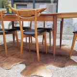 Scandinavian dining room set, 6 chairs with extendable table 1950s