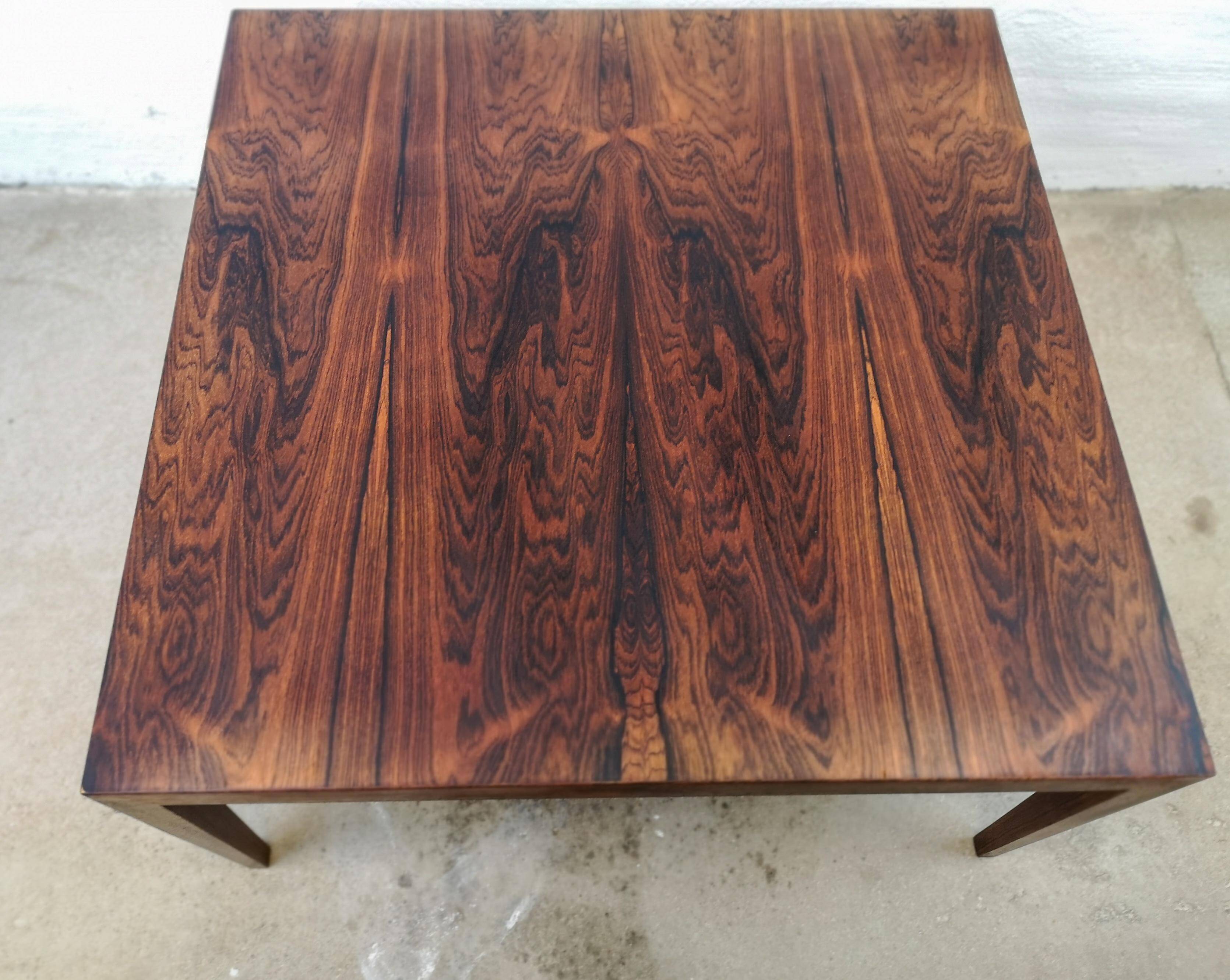 Large rosewood coffee table mid-century, Severin Hansen Denmark.