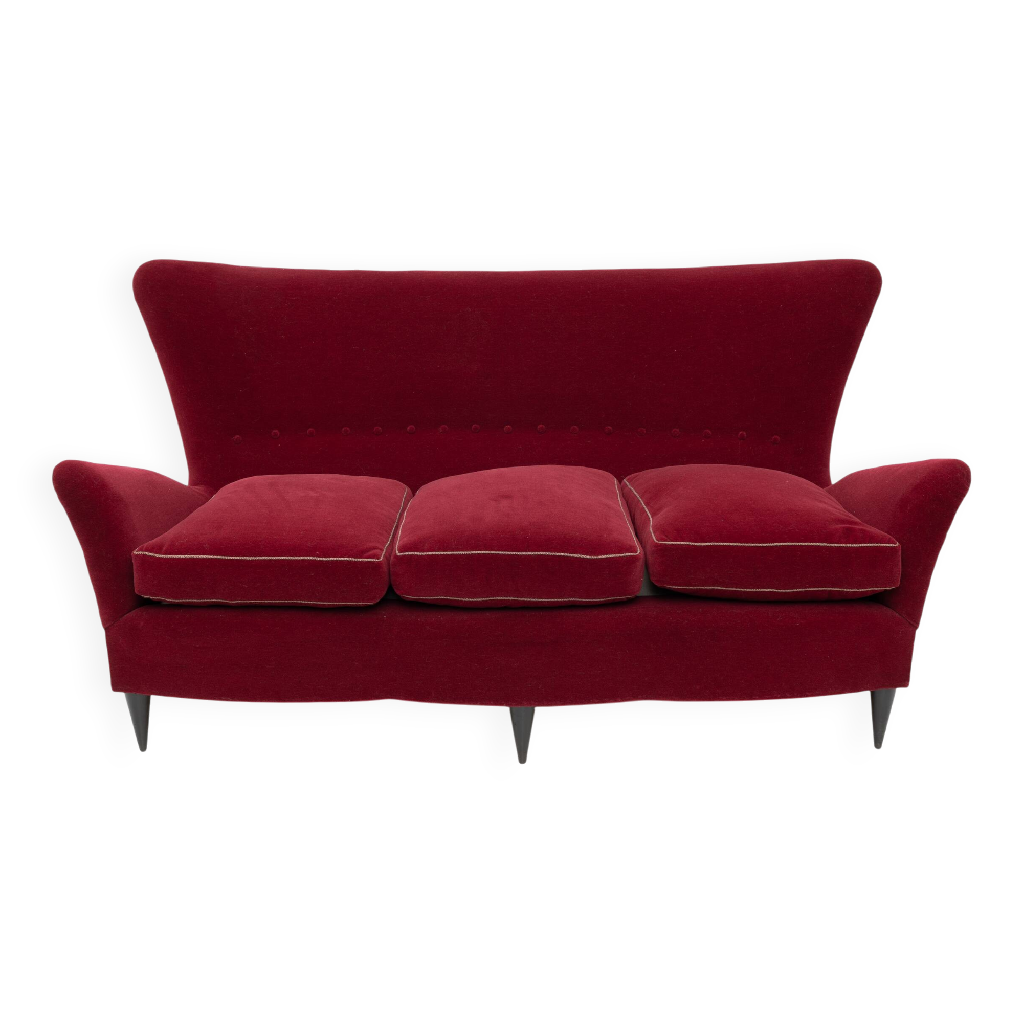 Gio Ponti Art Dèco Italian Sofa from Hotel Bristol Merano, 1950s