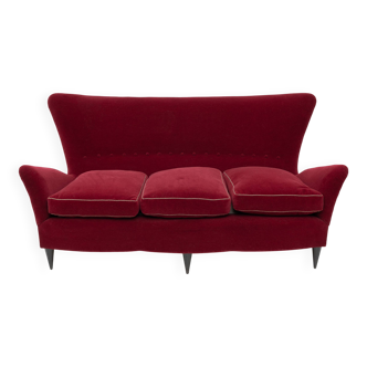 Gio Ponti Art Dèco Italian Sofa from Hotel Bristol Merano, 1950s