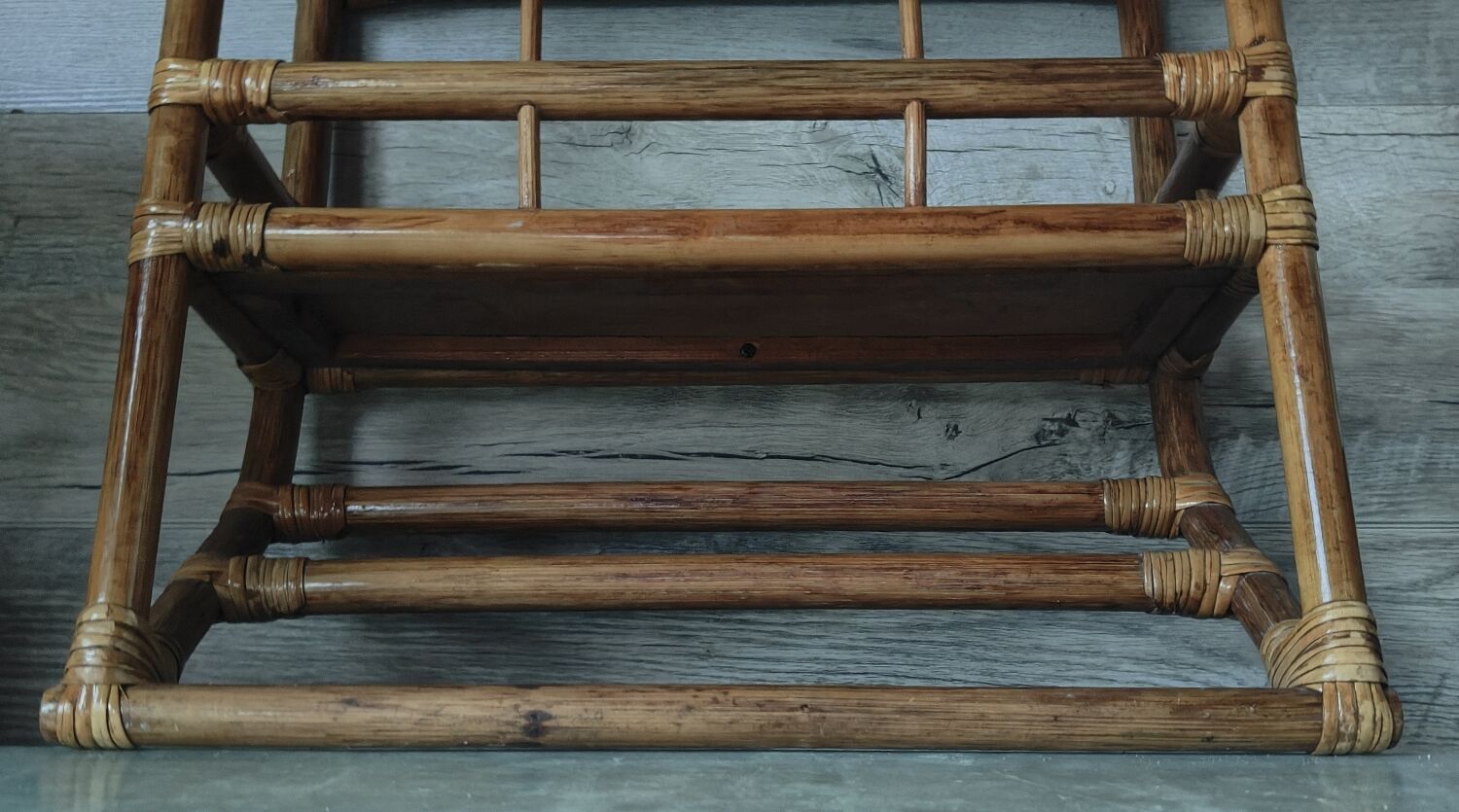 Vintage rattan shelf