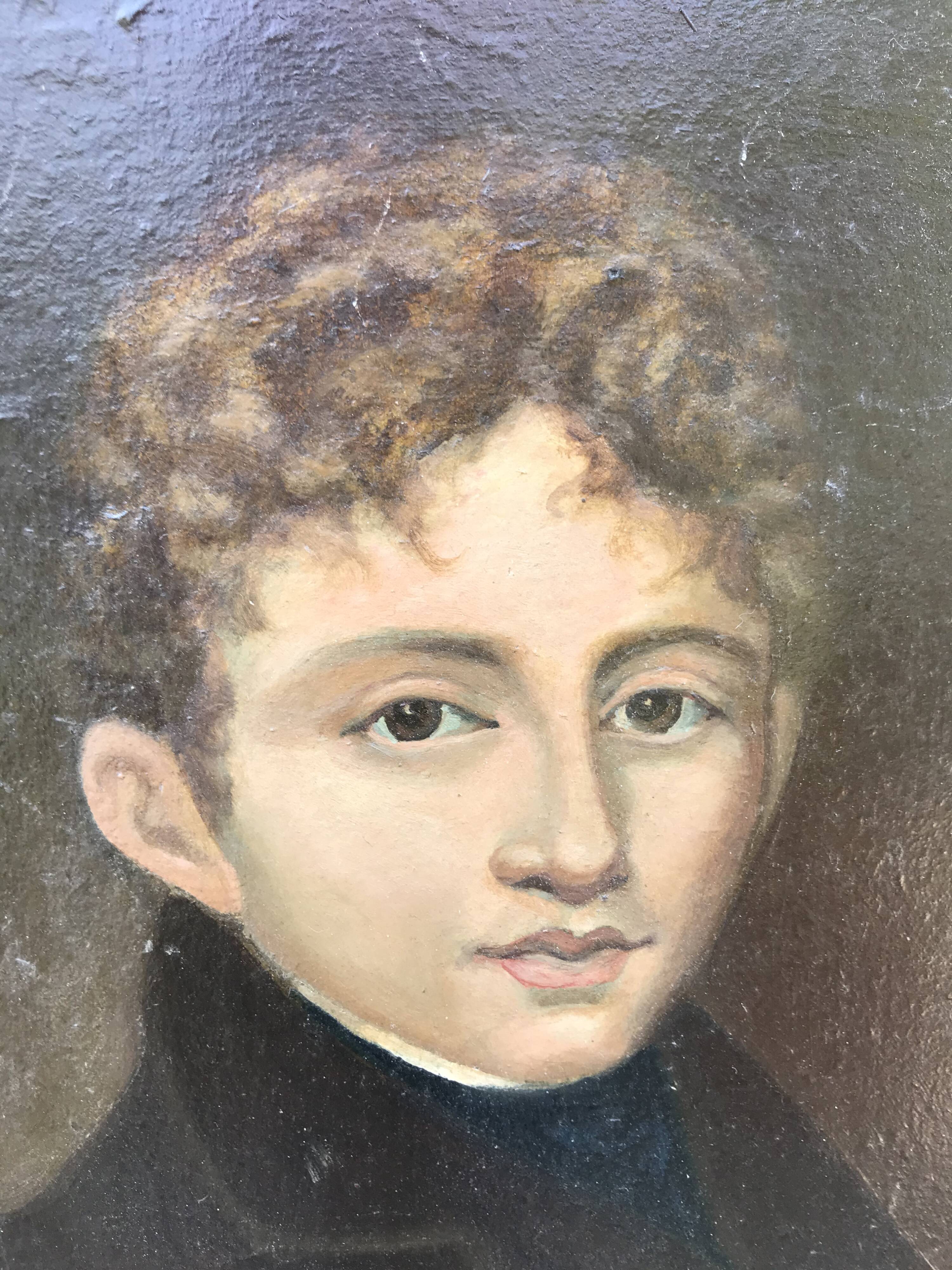 Portrait of young man, oil on canvas