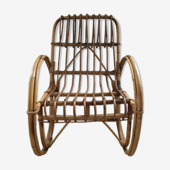 Rocking chair enfant rotin