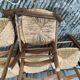 8 antique Vendée straw chairs in solid cherry wood.