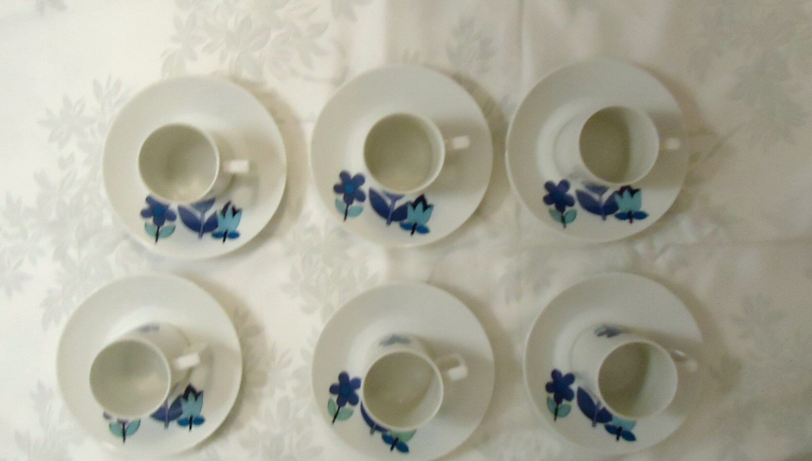 Set of 6 cups and 6 saucers vintage Louis lourioux