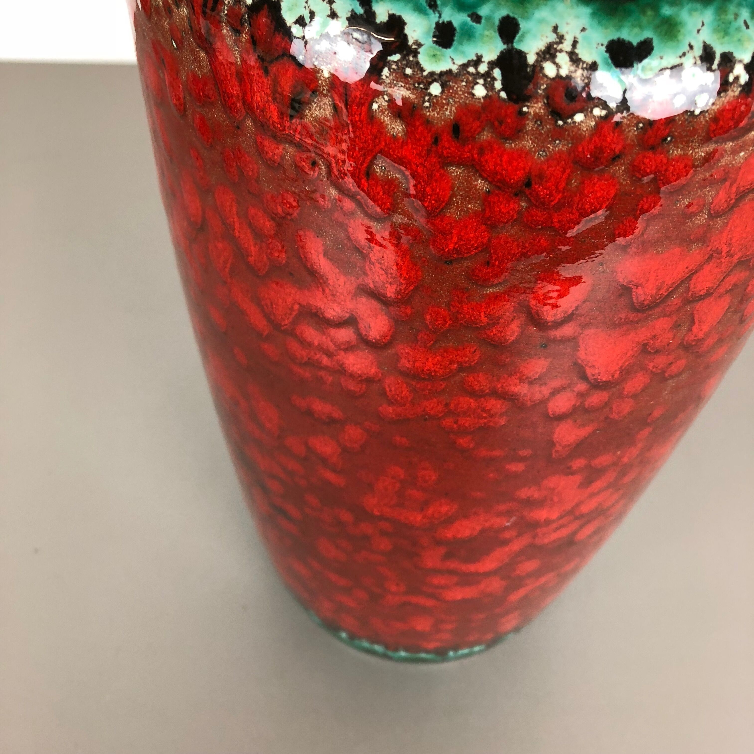 Large Pottery Fat Lava Multi-Color 517-45 Floor Vase Made by Scheurich, 1970s