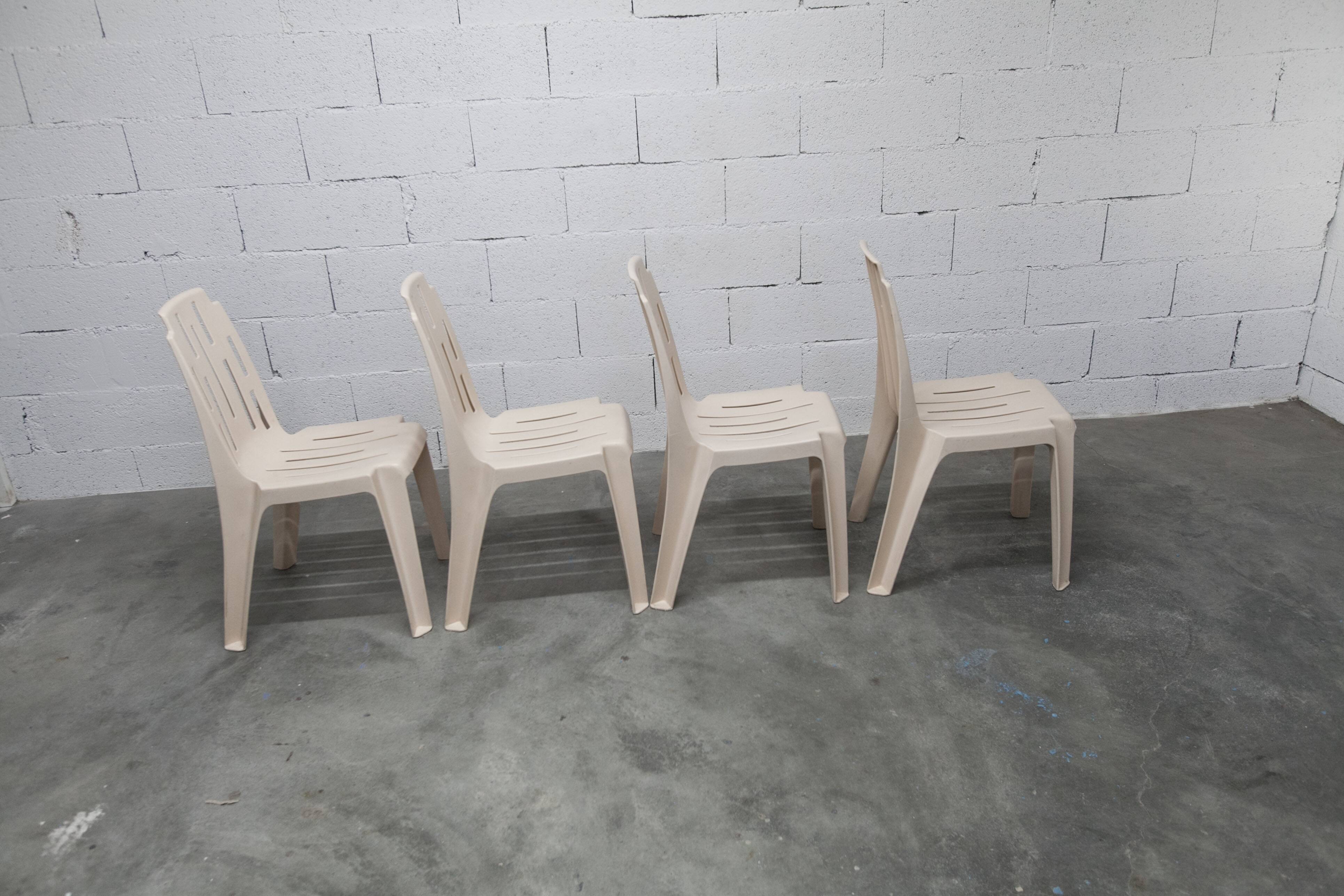 Set of 4 Samba chairs, manufactured by Henry Massonnet, designed by Pierre Paulin