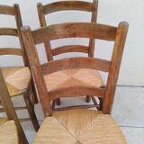 4 vintage straw chairs